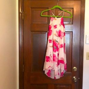 Halter Dress Size Small with Hot Pink Flowers